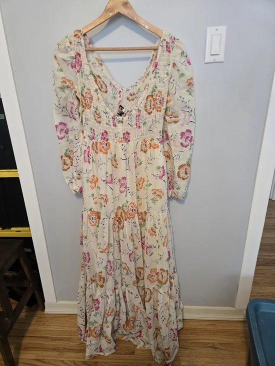 Pantel Montreal Vintage Floral Maxi Dress Size 13 Boho Cottagecore Smocked Bust - Picture 9 of 12